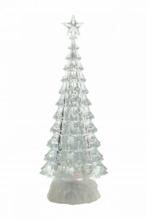 Clear Christmas Tree LED Snow Globe