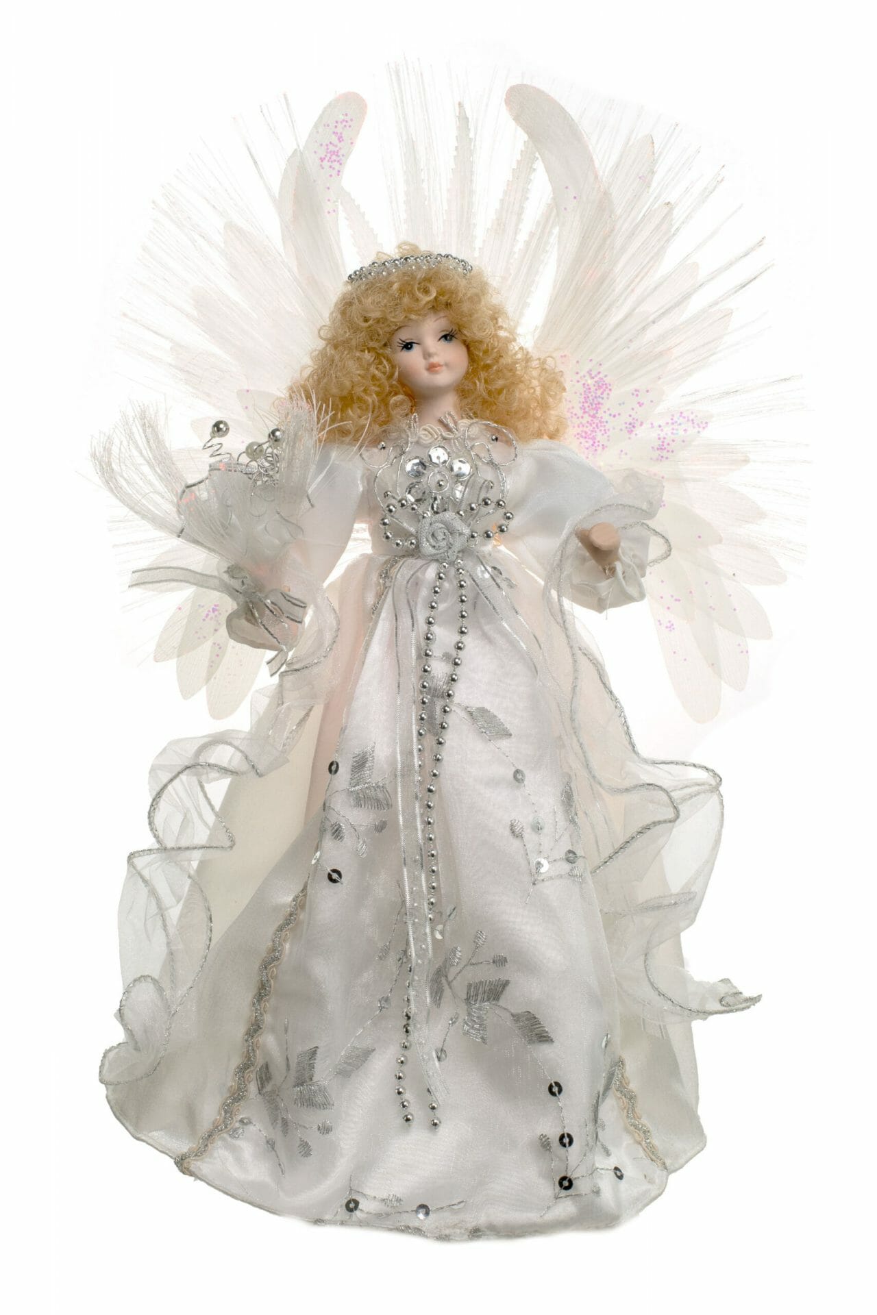 White Fiber Optic Angel Tree topper
