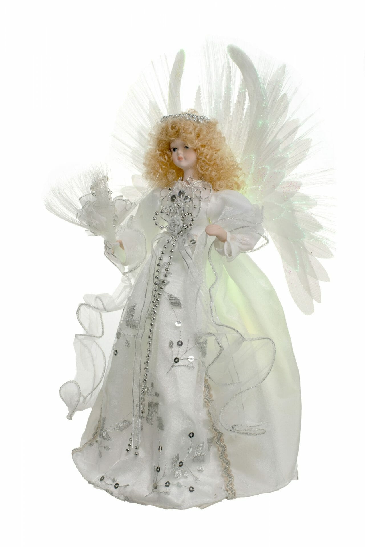 White Fiber Optic Angel Tree topper - Image 2