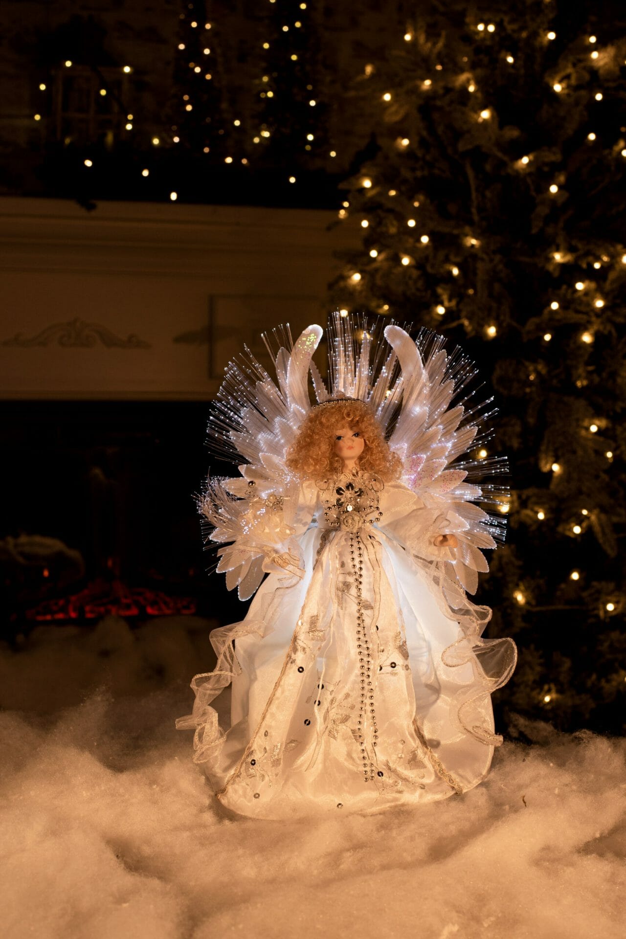 White Fiber Optic Angel Tree topper - Image 5