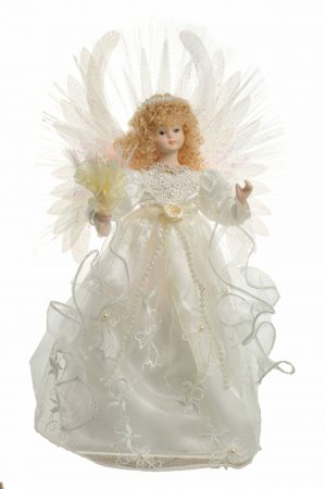 Ivory Fiber Optic Angel Tree topper