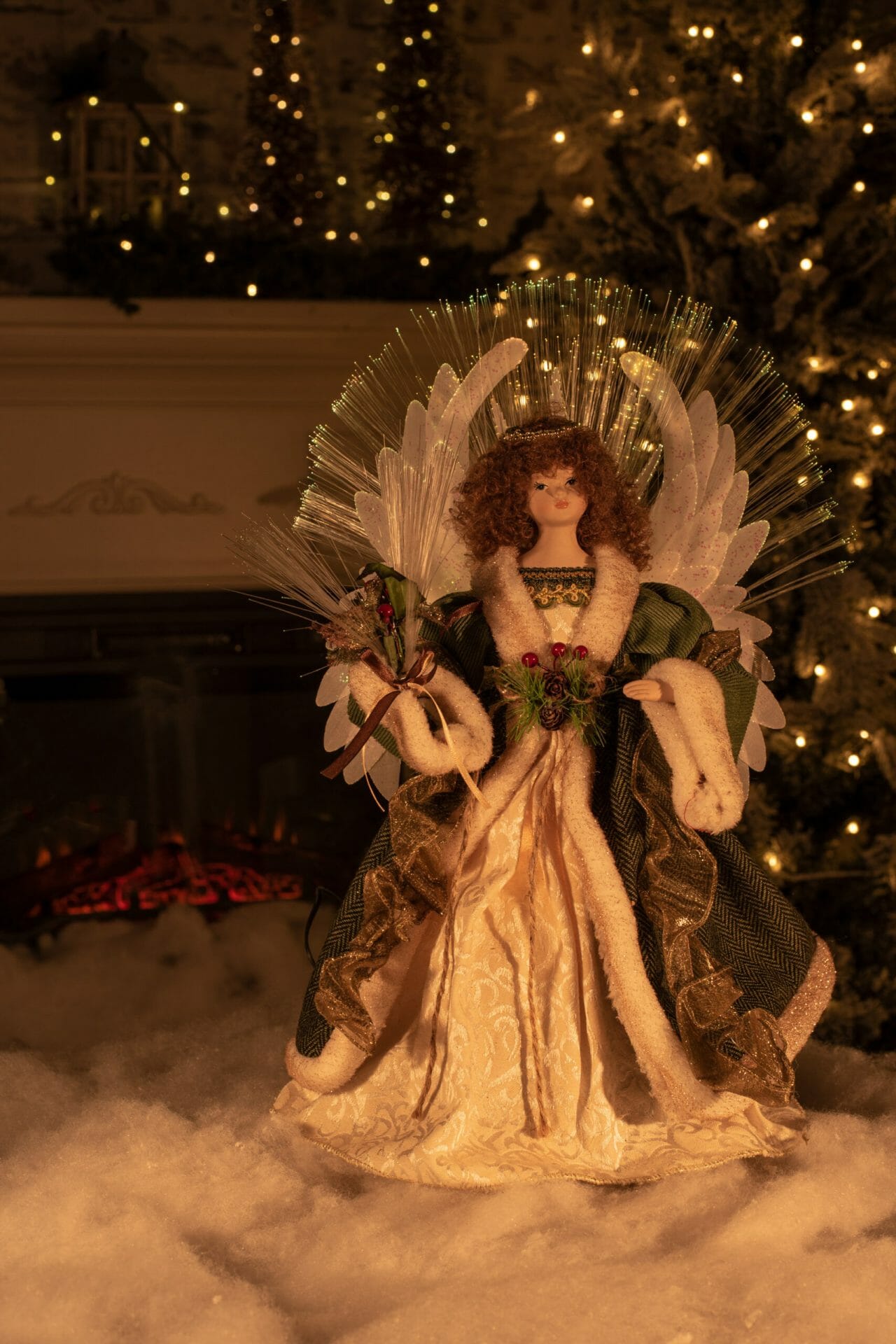 Green Fiber Optic Angel Tree topper - Image 5