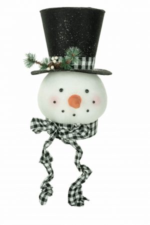 Black Snowman Head Tree Topper