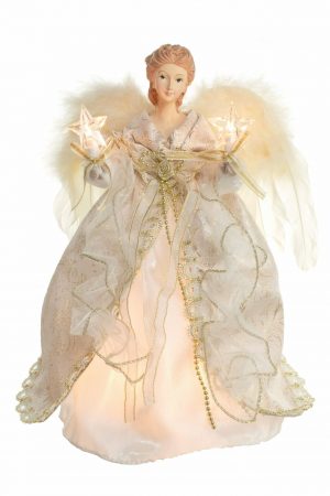 Ivory Modern 10-Light Angel Tree topper