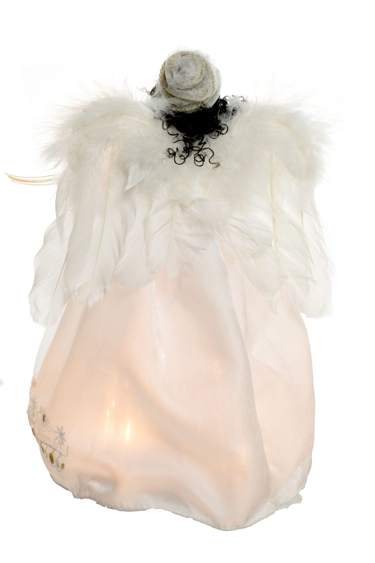 Ivory Black African 10-Light Angel Tree topper - Image 3