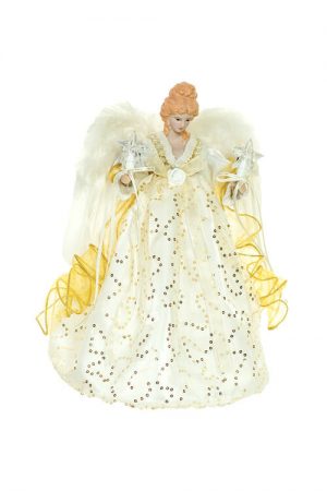 Ivory Vintage 10-Light Angel Tree Topper