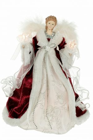 Red Modern 10-Light Angel Tree topper