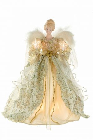 Beige Vintage 10-Light Angel Tree topper