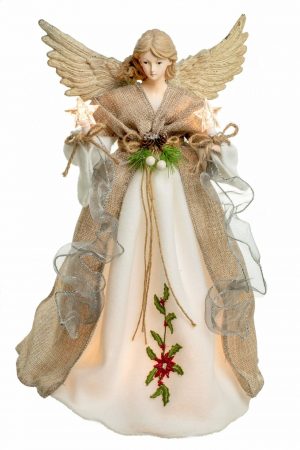 Rattan Rustic 10-Light Angel Tree topper