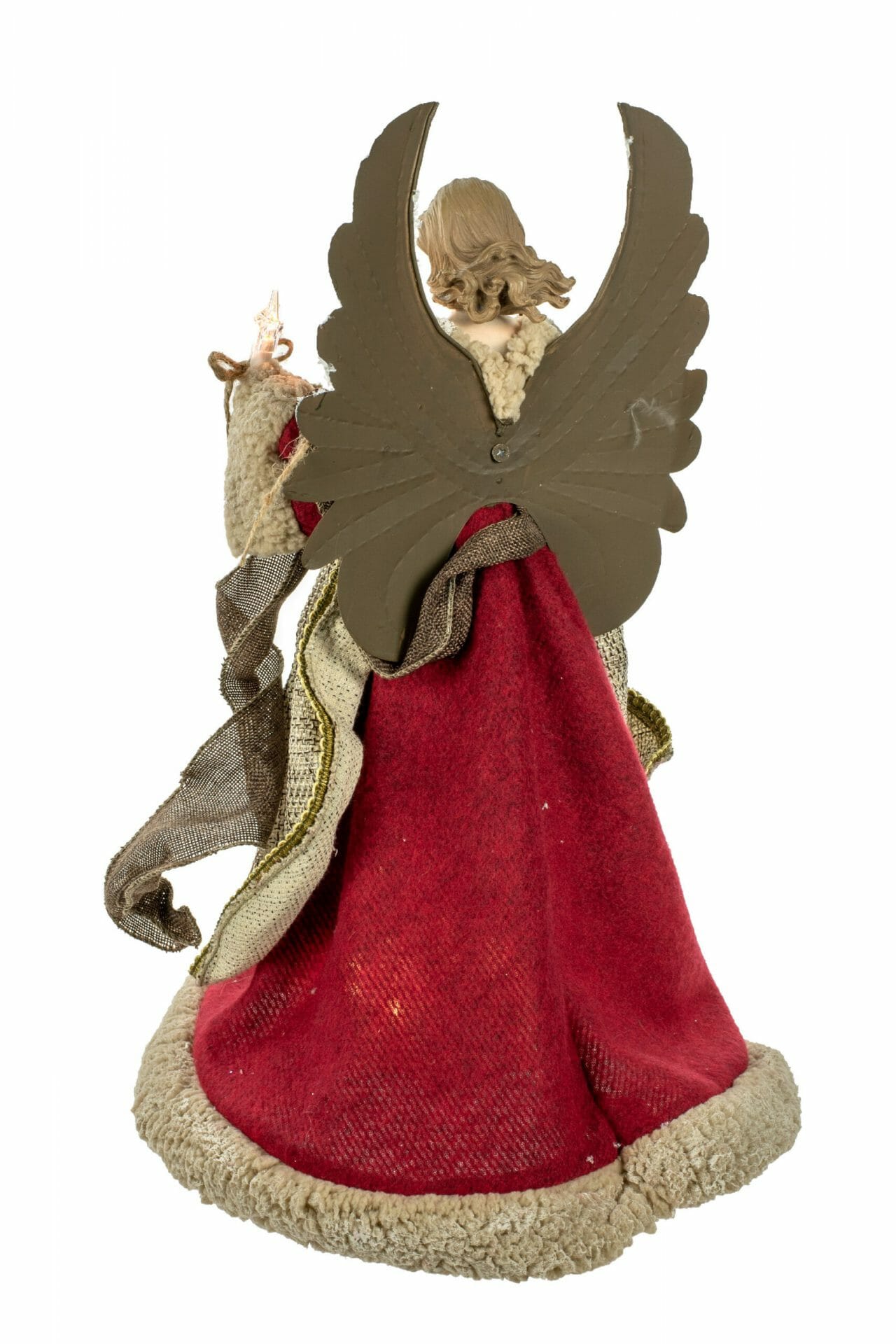 Burgundy Rustic 10-Light Angel Tree topper - Image 3