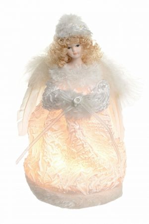 White 10-Light Angel Tree topper
