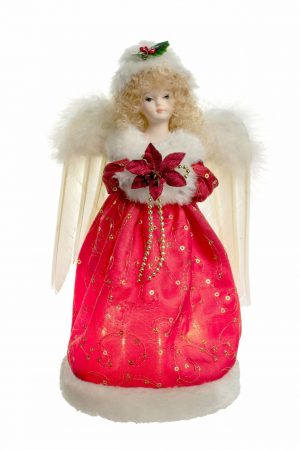 Red Small 10-Light Angel Tree topper