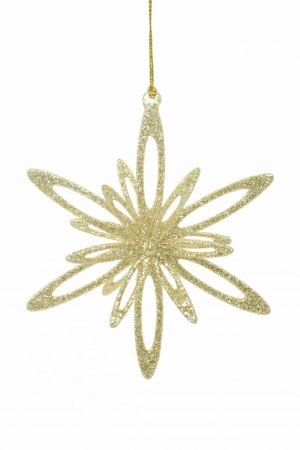 Gold Hanging Snowflake Ornament