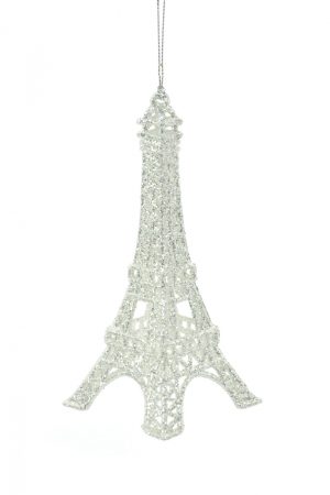 Silver Glitter Eiffel Tower Ornament