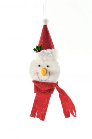 Red Snowman Head Ornament
