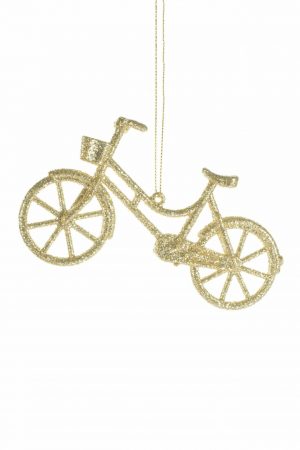 Gold Hanging Glitter Bicycle Ornament