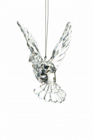 Clear Hanging Dove Ornament