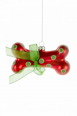 Red Dog Bone Ornament