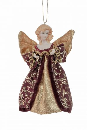 Burgundy Angel Ornament
