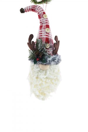 Red Hanging Horned Gnome Head