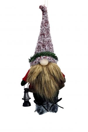 Red Hanging Rustic Gnome Ornament