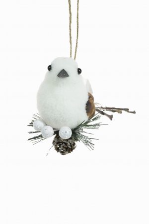 White Hanging Bird Ornament