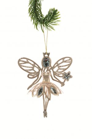 Rose Gold Glittered Angel Ornament
