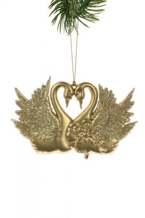 Gold Swans Ornament