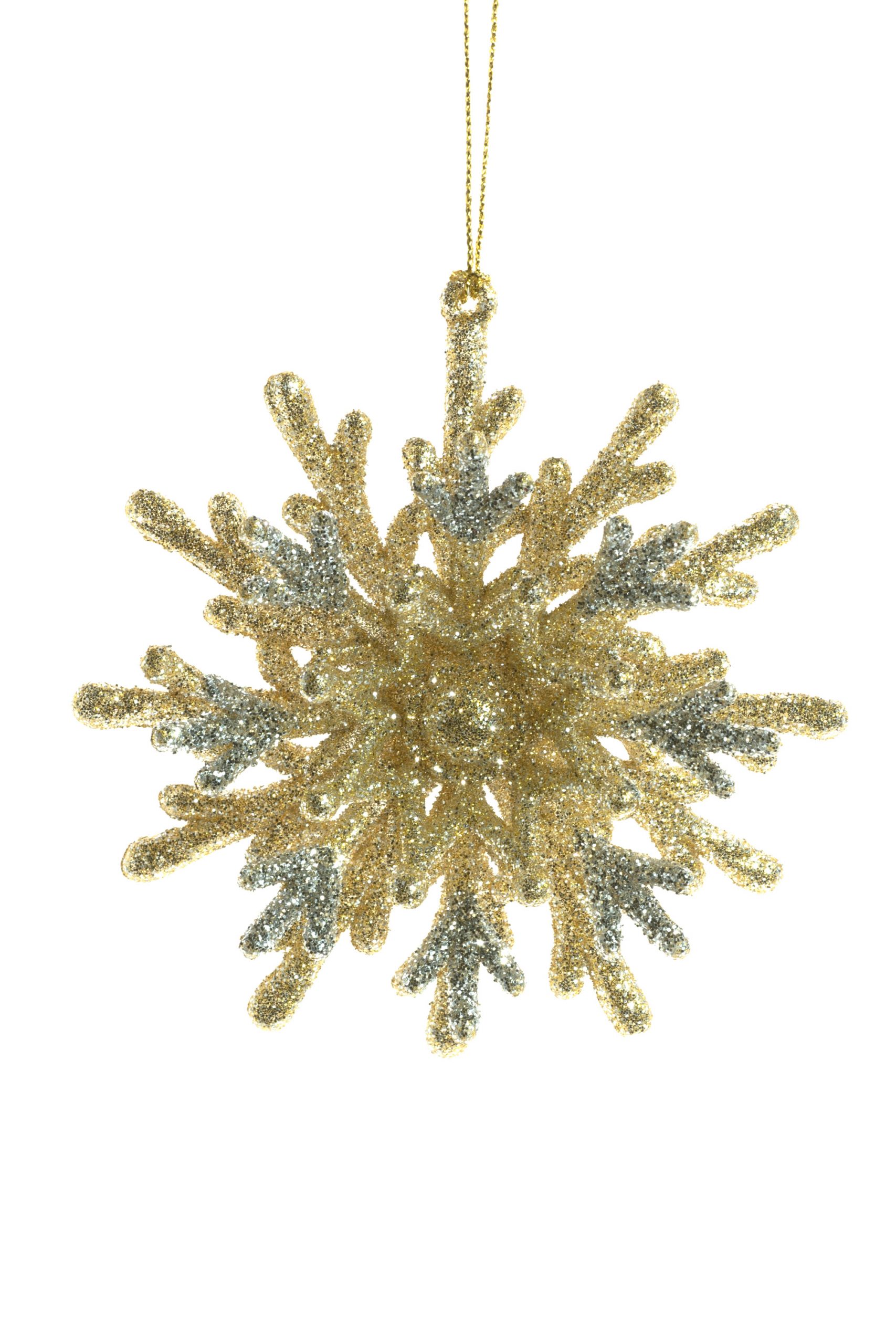 Gold Glittered Snowflake Ornament