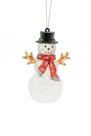 Clear Icy Snowman Ornament