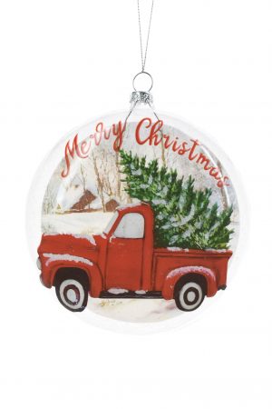 Clear Hanging Flat Ball Ornament