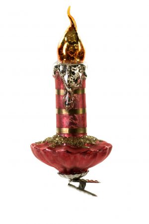 Salmon Pink Clip-On Candle Ornament