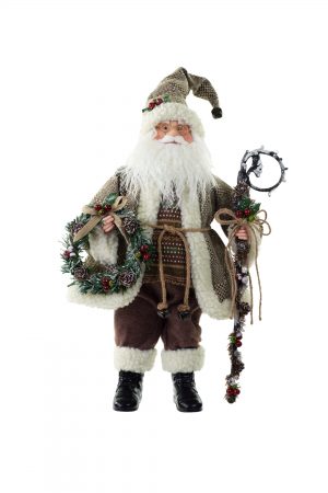 Brown Standing Rustic Santa Claus