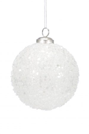 White Glass Ball Ornament