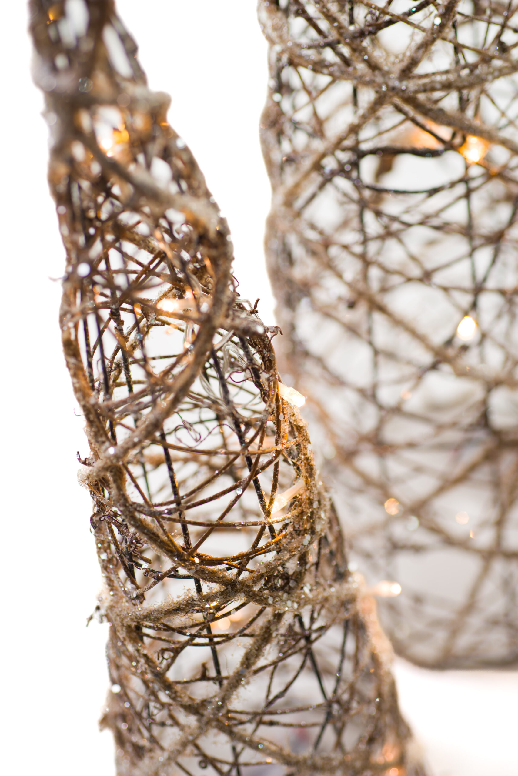 Brown Grapevine Glittered Cone Accent Lighted Tree Set - Image 6