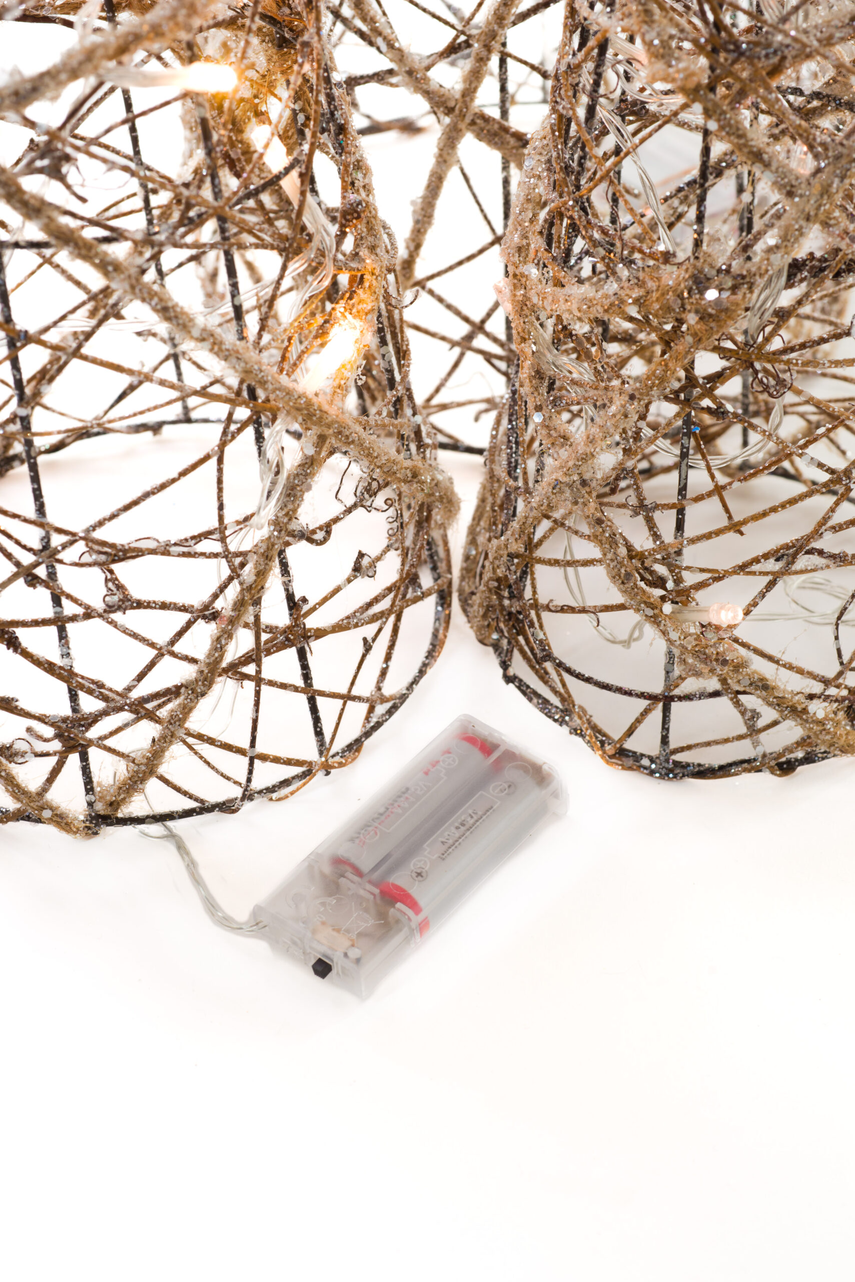 Brown Grapevine Glittered Cone Accent Lighted Tree Set - Image 3