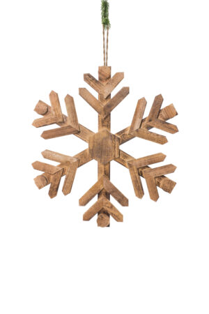 Smokey Wood Hanging Classic Washed Snowflake