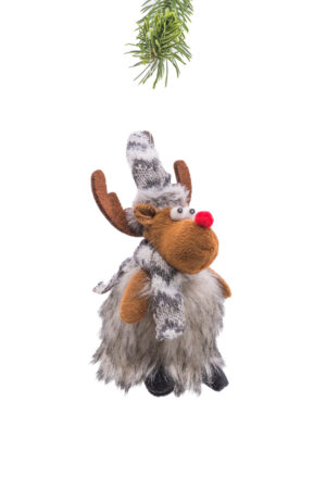 Grey Cloth Standing Fluffy Moose