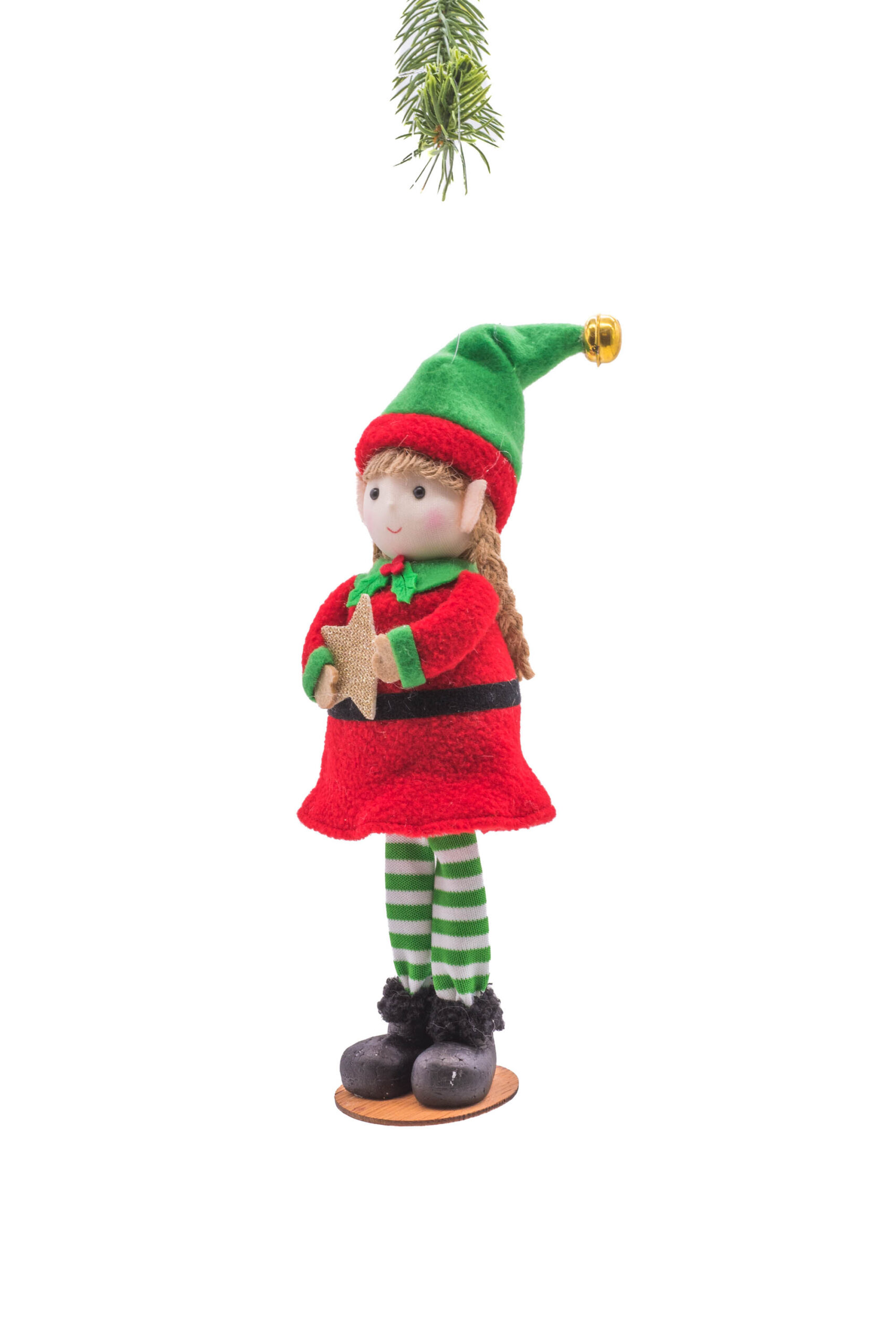 Red/Green Cloth Standing Cheery Elf