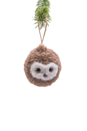 Brown Cloth Hanging Owl Ornament