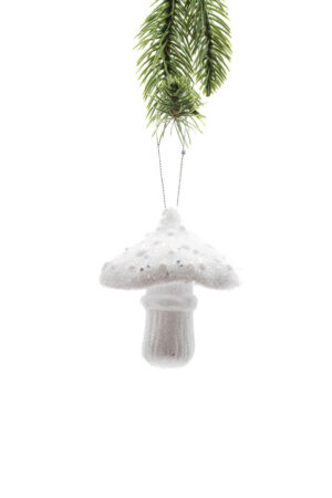 White Starry Mushroom Ornament
