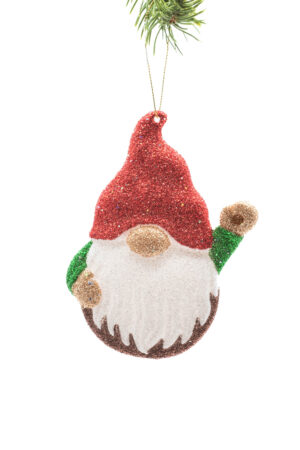 Red Waving Gnome Ornament