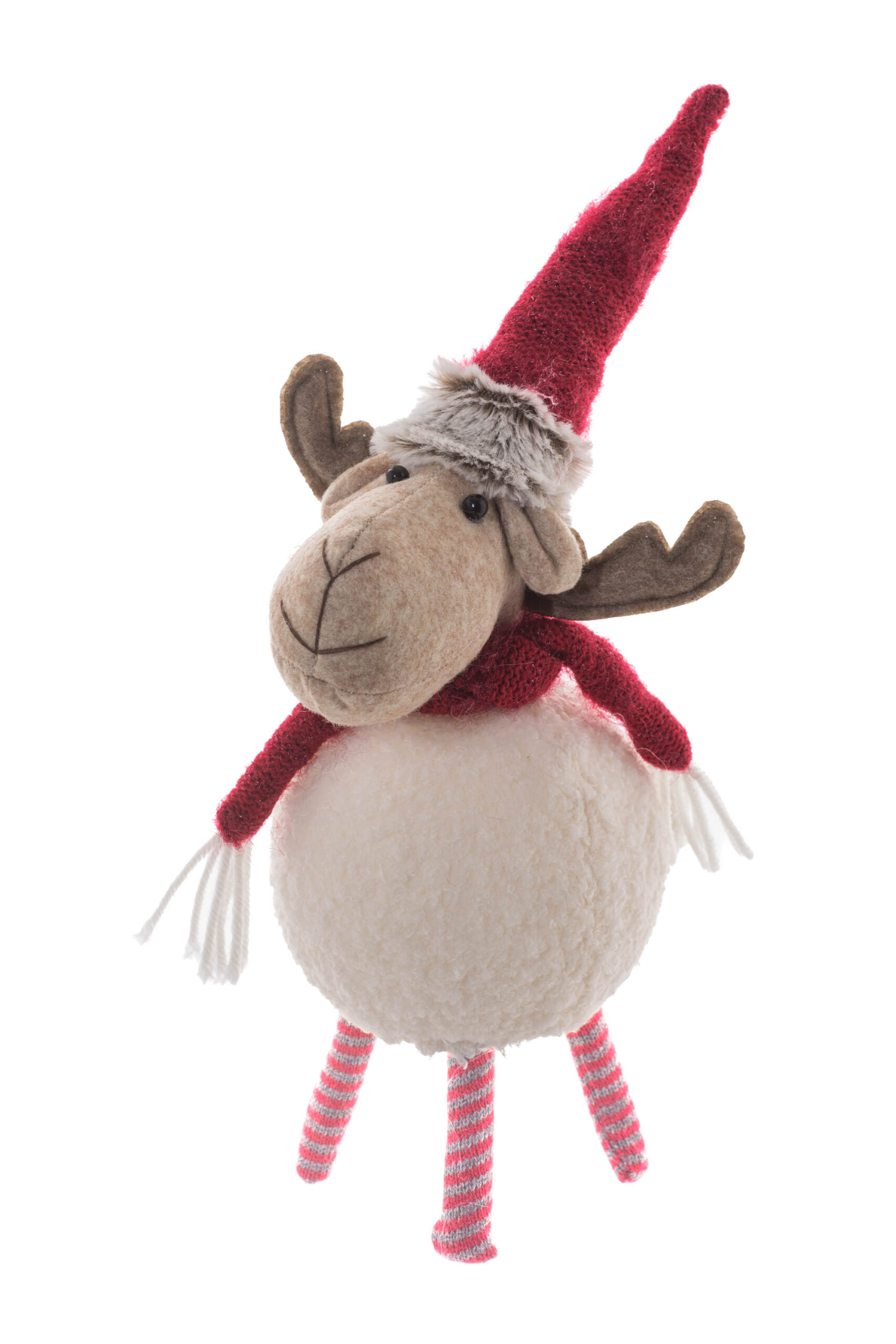 White Polyester Standing Round Fluffy Moose