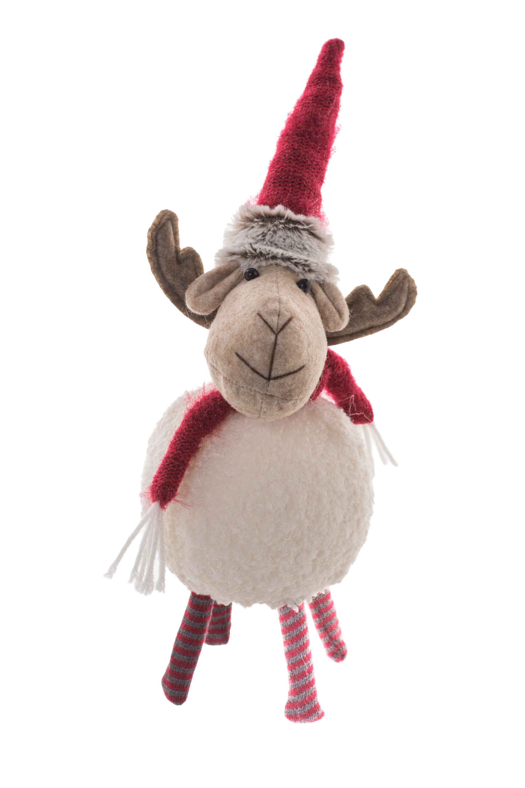 White Polyester Standing Round Fluffy Moose - Image 2