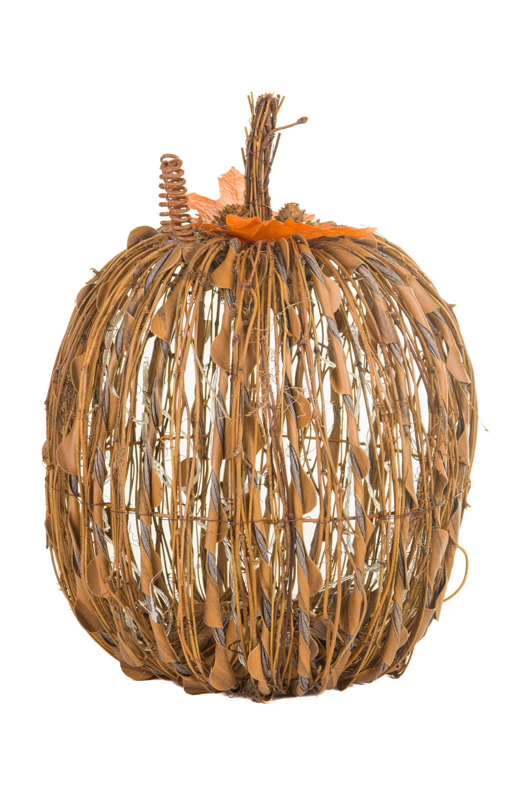 Sitting Brown Warm White LED Stick Pumpkin
