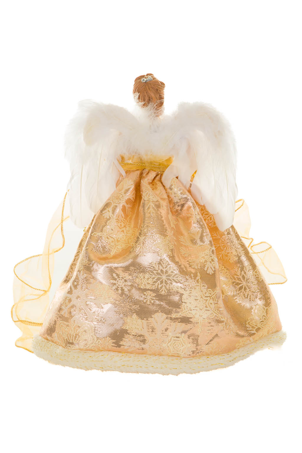 Gold Sequin Majestsic Warm White LED Angel Tree Topper in Radiating Gold Regalia - Image 3
