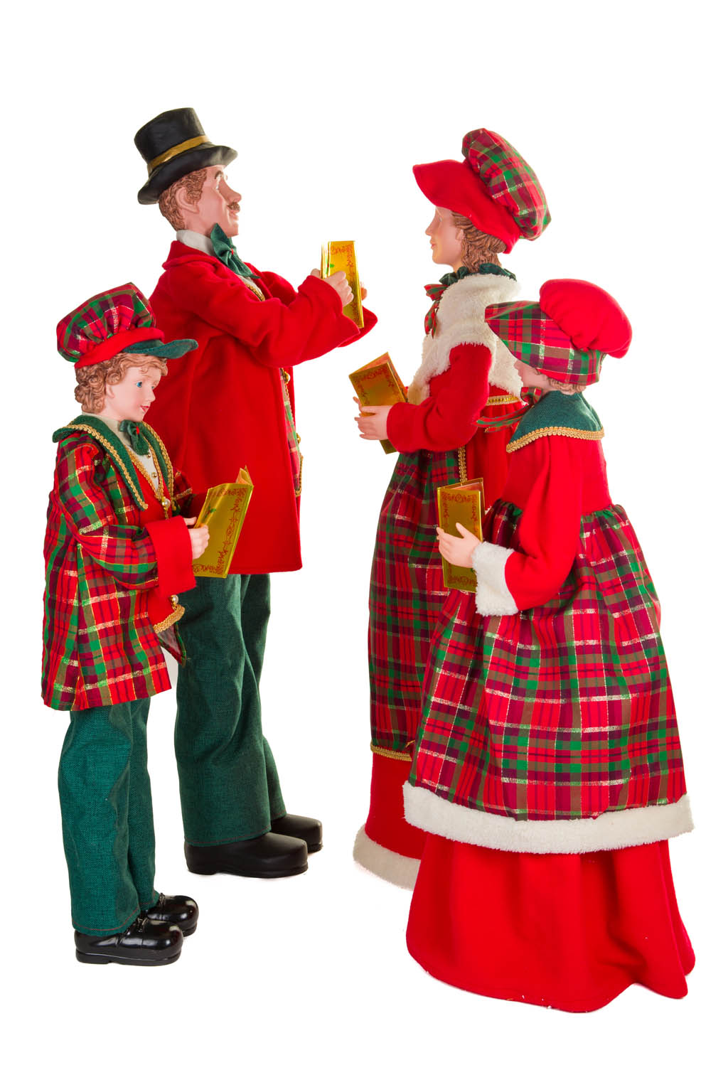 Red and Green Happy Caroler Family , Set Of 4 - Image 2