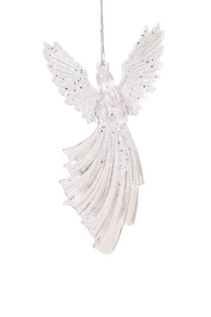 Elegant Hanging Clear Ascending Angel Ornament