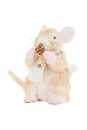 Brown and White Cute Mouse Wearing Scarf