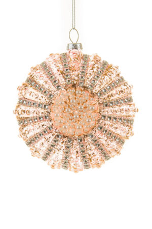 Regal Hangable Copper and Ivory Baubles with Pearls and Rhinestones